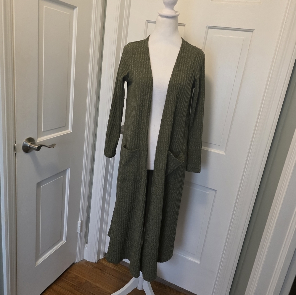Lularoe Olive Green Sarah Open Front Cardigan Size Small, Casual